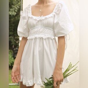 Cottage Core white Mini Dress